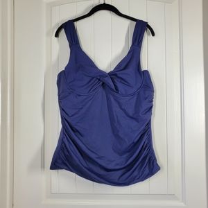 Anne Cole twist front tankini top 16W purple